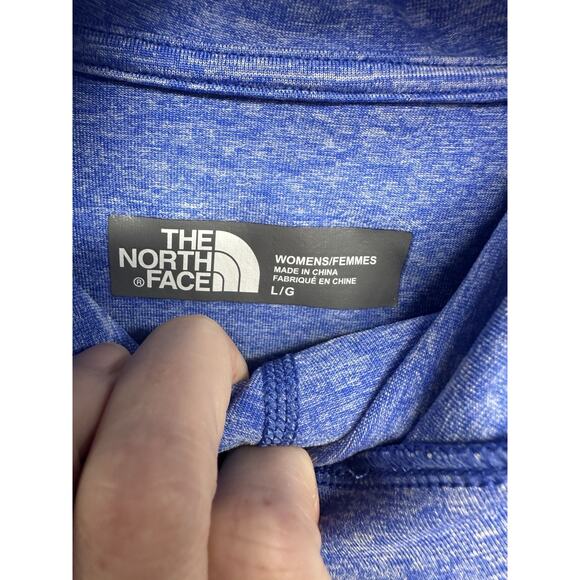 The North Face Womens Hoodie Size Large Go Seamless Pullover Heathered Blue - Picture 2 of 7